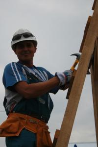 volunteer man on framing